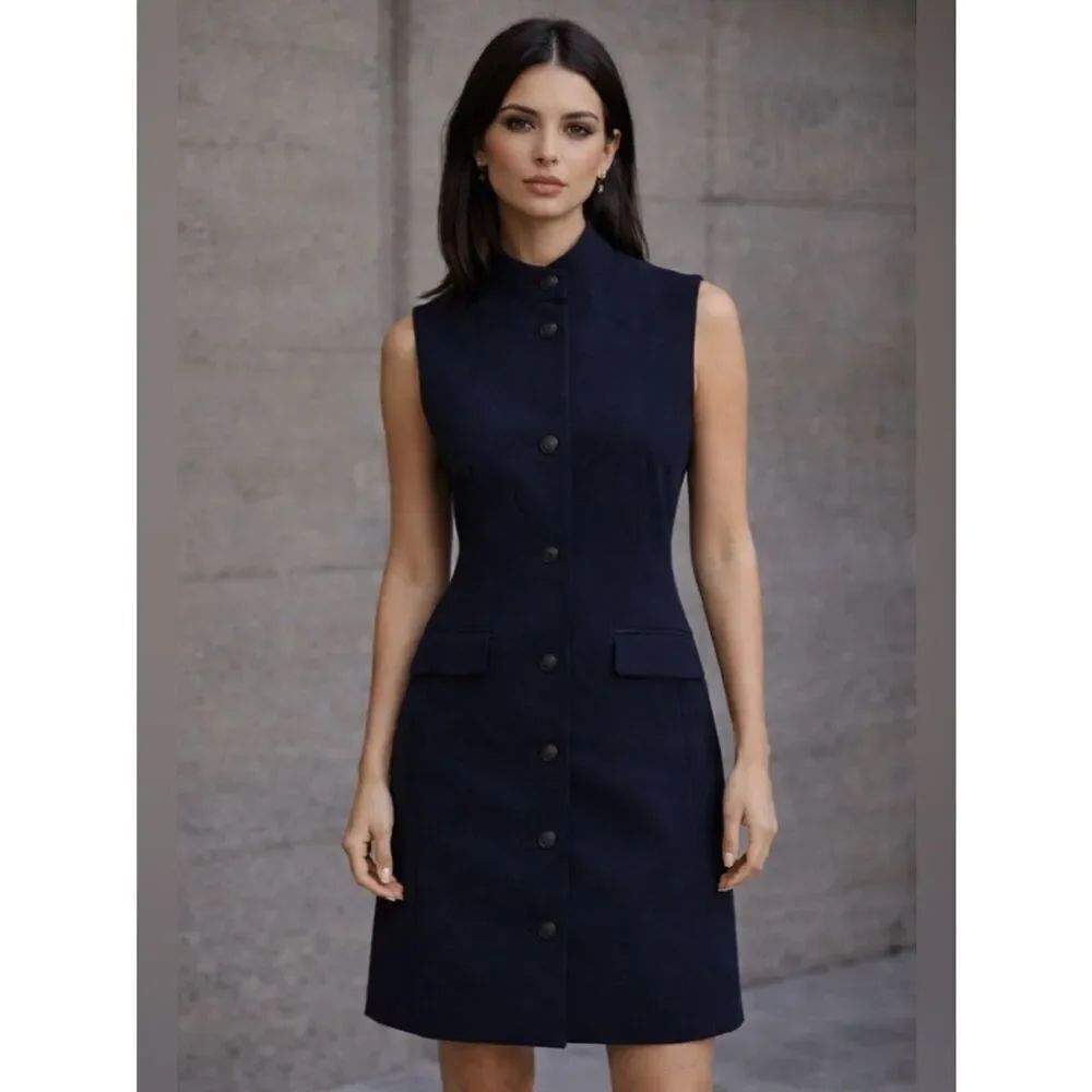 Rag & Bone Sadie VEST DRESS IN NAVY NWT Size 8
